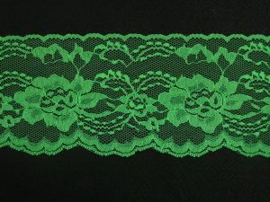 4 Inch Flat Lace, Emerald Green (25 yards) MADE IN USA