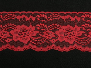 4 Inch Flat Lace, Red (25 yards) MADE IN USA