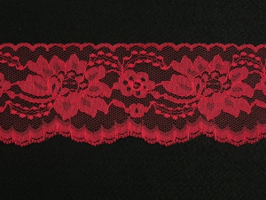 3 inch Flat Lace, Red (25 Yards) MADE IN USA