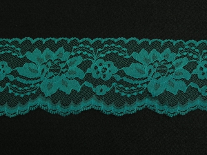 3 inch Flat Lace, jade green (25 yards) MADE IN USA