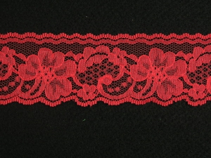 2 Inch Flat Lace, Red (50 Yards) MADE IN USA