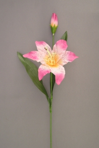 Tiger Lily Silk Flower, dark pink, 21 inch (lot of 12)