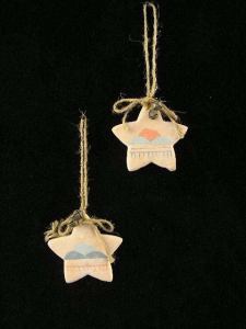 Southwest Clay Star Ornament, 3 inch (lot of 24) SALE ITEM