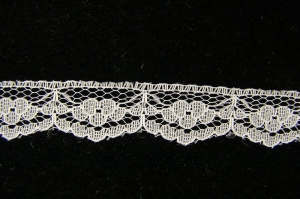 .75 Inch Flat Lace Trim, White (100 yards) MADE IN USA