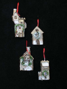 House Ornament, set of 4 (Lot of 1 Box, 3 Set Per Box) SALE ITEM
