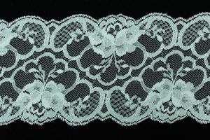 3.5 Inch Flat Double Scalloped Edge Galloon Lace, Ivory (112 YARDS - FULL SPOOL) MADE IN USA