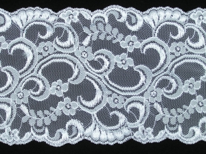 7.5 Inch Flat Double Edge Galloon Lace, White (25 Yards) MADE IN USA