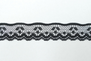 .75 Inch Flat Lace, Black (50 yards) MADE IN USA