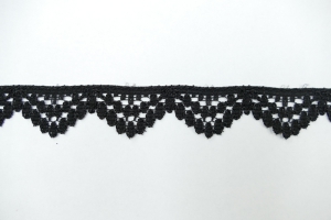 .875 Inch Flat Lace, Black (50 yards) MADE IN USA
