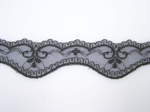 1.5 Inch Flat Lace, black (50 yards) MADE IN USA