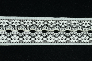 2 Inch Flat Lace, Ivory (50 Yards) MADE IN USA