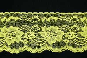 4 Inch Flat Lace, Blazing Yellow (25 yards) MADE IN USA