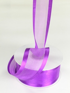 Organza Ribbon With Satin Edge , Purple, 7/8 Inch x 25 Yards (1 Spool) SALE ITEM