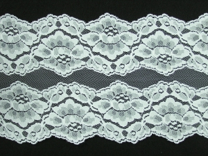 7.25 inch Flat Double Edge Galloon Lace, White (25 yard bolt) MADE IN USA