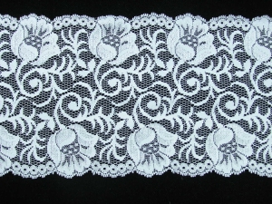 5.88" Flat Double Edge Galloon Lace Mexican White (126 YARDS - FULL SPOOL) MADE IN USA