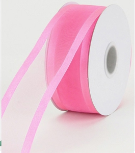 Organza Ribbon With Satin Edge , Pink, 3/8 Inch x 25 Yards (1 Spool) SALE ITEM