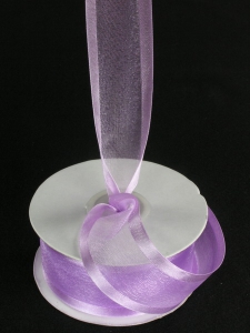 Organza Ribbon With Satin Edge , Lavender, 1-1/2 Inch x 25 Yards (1 Spool) SALE ITEM