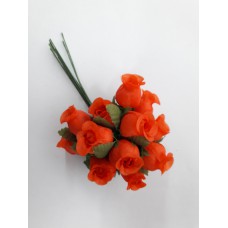 Miniature Rose Buds, Rust (lot of 12 bunches) SALE ITEM