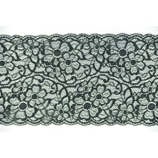 6.75 Inch Flat Double Edge Galloon Lace, Black (100 YARDS - FULL SPOOL) MADE IN USA