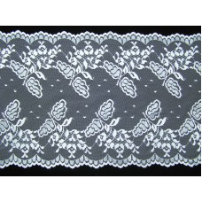 11.625 Inch Flat Double Scalloped Edge Galloon Lace, Pearl White (150 YARDS FULL SPOOL) MADE IN USA