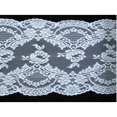 11 Inch Flat Double Scalloped Edge Galloon Lace, White (161 YARDS - FULL SPOOL) MADE IN USA