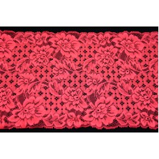 7 inch Flat Double Edge Galloon Lace, Poinsettia Red (100 YARDS - FULL SPOOL) MADE IN USA
