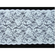 9.75 Inch Flat Double Scalloped Edge Galloon Lace, White (81 YARDS - FULL SPOOL) MADE IN USA