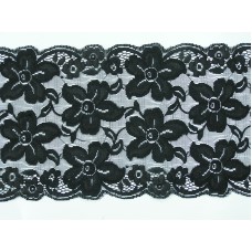 5.25 Inch Flat Double Edge Galloon Lace, Black (90 YARDS FULL SPOOL) MADE IN USA