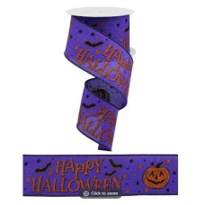 2.5 Inch Wired Halloween Ribbon, purple multi, 2.5 inch (10 yards) SALE ITEM