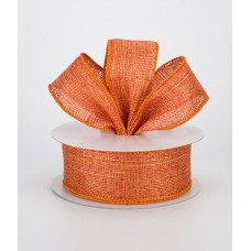 1.5 Inch Copper Orange Metallic Wired Canvas Ribbon, 1.5 Inch x 10 Yards (Lot of 1 Spool) SALE ITEM