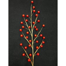 Red (Shiny) Artificial Berry Spray  with 35 berries, Weather-Proof For Outdoor Use (lot of 12) SALE ITEM