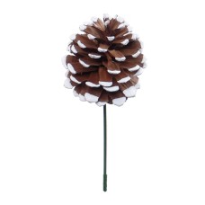 2.5" White Tipped Pine Cone Pick (Lot of 1 Bag - 12 Picks Per Bag) SALE ITEM