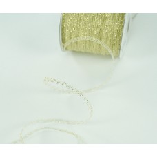 Gold Metallic Sparkly Sheer Nylon Ribbon 1/8 Inch x 100 Yards (1 Spool) SALE ITEM