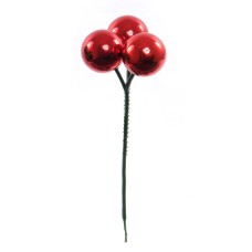 30MM Red (Shiny) Plastic Ball Pick With 3 Balls (Lot of 1 Box - 2 Dz Per Box.) SALE ITEM