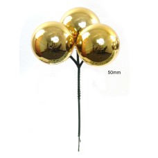 50MM Gold (Shiny) Plastic Ball Pick x3 (Lot of 1 Box - 2 Dz.) SALE ITEM