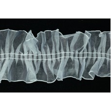 3 Inch Solid White Gathered Ribbon (25 Yards) SALE ITEM