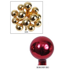 25MM Burgundy Glass Balls With Wire (Lot of 1 Box - 12  Bunches Per Box) SALE ITEM