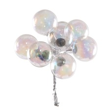 30MM Clear Pearlized Glass Balls (Lot of 1 Box - 6  Bunches Per Box) SALE ITEM
