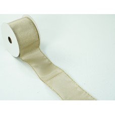 2.5 Inch Bronze Wired Christmas Ribbon w/ Gold Edges - Solid Bronze w/ Subtle Sparkles, 2.5 inch x 10 Yards (Lot Of 1 Spool) SALE ITEM