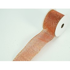 2.5 Inch Red & Gold Wired Christmas Ribbon w/ Gold Edges - Red w/ Metallic Gold Polka Dot Pattern, 2.5 inch x 10 Yards (Lot Of 1 Spool) SALE ITEM