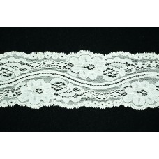 3 inch Elastic Flat Lace, Ivory (5.4 lbs) MADE IN USA