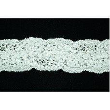 1.625 inch Elastic Flat Lace, Ivory (5.4 lbs) MADE IN USA
