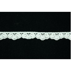 .625 inch Elastic Flat Lace, Ivory (1.4 lbs) MADE IN USA