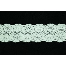 1.625 inch Elastic Flat Lace, Ivory (2.7 lbs) MADE IN USA