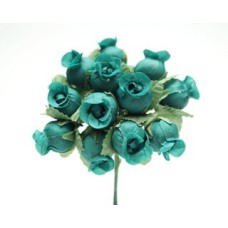 Miniature Silk Flower Rosebud, Hunter (lot of 12 bunches) SALE ITEM