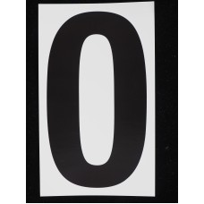 Number "0" - 5 Inch Sticker Decal Vinyl Adhesive Address Numbers Black & White (lot of 1) SALE ITEM - MADE IN USA