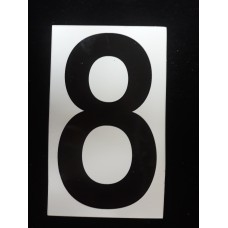 Number "8" - 5 Inch Sticker Decal Vinyl Adhesive Address Numbers Black & White (lot of 1) SALE ITEM MADE IN USA