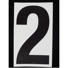 Number "2" - 5 Inch Sticker Decal Vinyl Adhesive Address Numbers Black & White (lot of 1) SALE ITEM MADE IN USA
