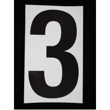 Number "3" - 5 Inch Sticker Decal Vinyl Adhesive Address Numbers Black & White (lot of 1) SALE ITEM MADE IN USA