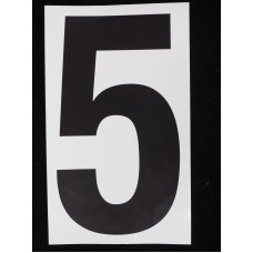 Number "5" - 5 Inch Sticker Decal Vinyl Adhesive Address Numbers Black & White (lot of 1) SALE ITEM MADE IN USA